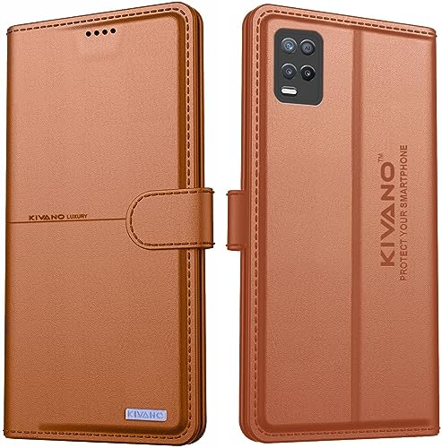 Image of KIVANO Realme 9 5G / Realme 8 5G / Realme 8S 5G / Realme Narzo 30 5G Flip Cover | Leather Finish | Inside Pockets & Inbuilt Stand | Shockproof Wallet Style Magnetic Closure Back Cover Case