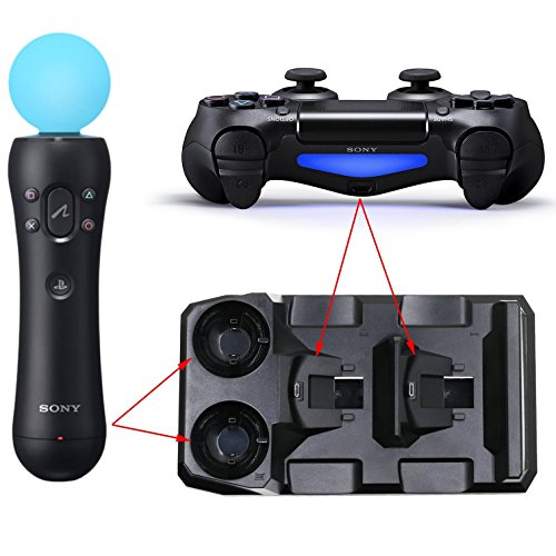 LILY PS VR / PS Move oplader/controller laadstation voor PS4 / PS VR / PS Move (Dual Charger Dock voor DualShock 4… - Image 3