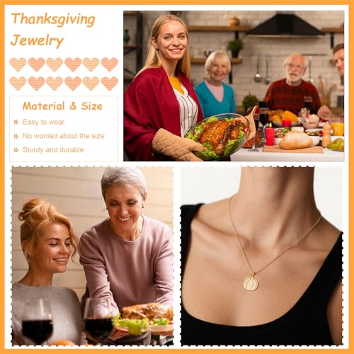 Dcfywl731 Pumpkin Necklace Earrings Set Fall Jewelry Silver Gold Pumpkin Necklace Jewelry Set Stud Earrings Autumn Thanksgiving Gifts3