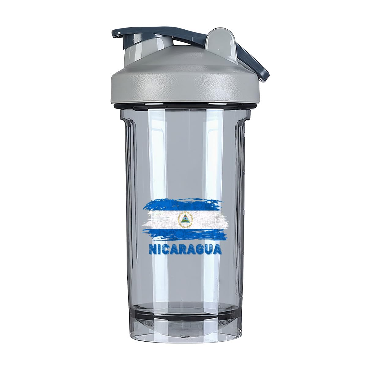 Nicaragua Flag 18 Ounce Shaker Cup,Fashion Theme Pattern Shaker Bottle Leak-proof Workout Shake Bottles 500ML/18 oz Perfect for Pre Workout