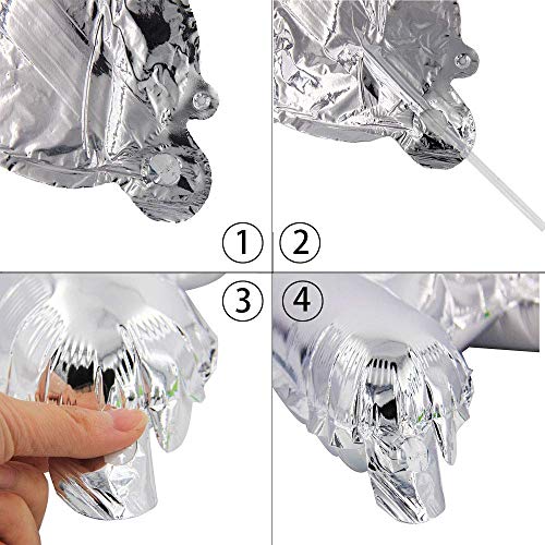 Image of Party Propz Silver Happy Birthday Decoration Kit -2Pcs HBD Foil Balloon With Led Light | Birthday Decorations Items | 40th birthday decorations for men | 60th birthday decoration items (Foil)