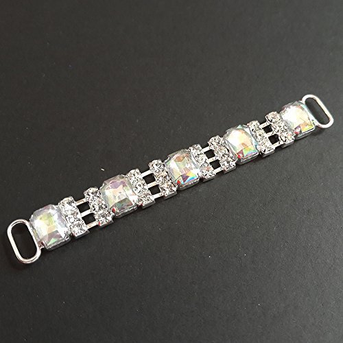 ZiDeTang Rhinestones Bikini Connector Color AB Colorfuls Pack of 10