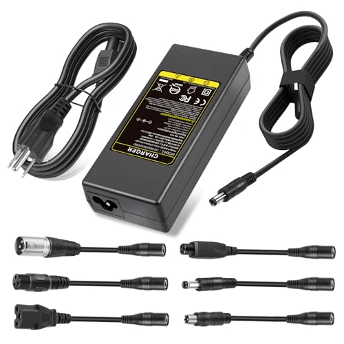 SGS Certified 42V 2A Universal Scooter Charger with 7 Connections, 7 in 1 Compatible with Jetson Bike Electric Scooter, Electric Scooter Charger for 36V 10S Li-ion Battery.