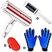 AU BEAU FIXE - Brosse Anti Poils Animaux [5 Accessoires] Attrape Poil Chien Chat: Brosse Magique Canapé/Tapis/Lit + Rouleau Vêtements Réutilisable + Brosse Toilettage + Gants [Satisfait ou Remboursé]