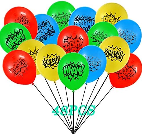48 Pack Kids Party Balloons Party Supplies, Birthday Party Favors for Kids Theme Party Decorations