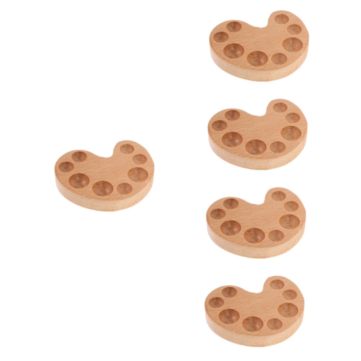 Lot De 5 Boîtes De Rangement Artistiques en Bois pour Aquarelles