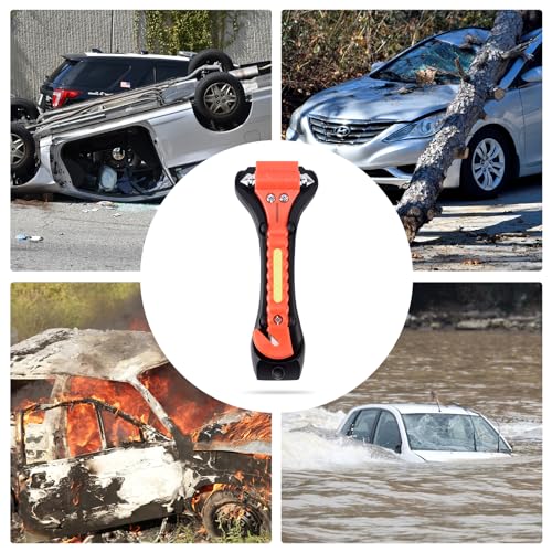 Image of MOTORBUDDY 2-Pack Car Safety Hammer Seatbelt Cutter, Auto Emergency Escape Hammer with Window Glass Breaker and Seat Belt Cutter, Escape Tool for Car Accidents