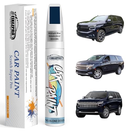 Image of Midnight Blue Metallic(GLU /WA328E) Touch Up Paint for Chevrolet, Car Paint Scratch Repair Remover Pen Color Exact Match, Quick and Easy Fix Automotive Chips and Nicks Scuff