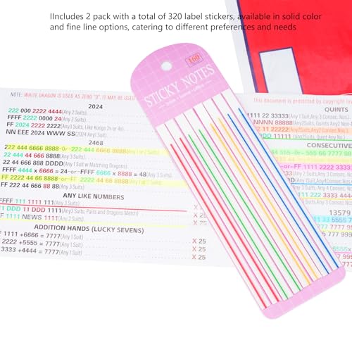Notas transparentes Mahjong Line Finder para jugadores (320 piezas) miniatura 2