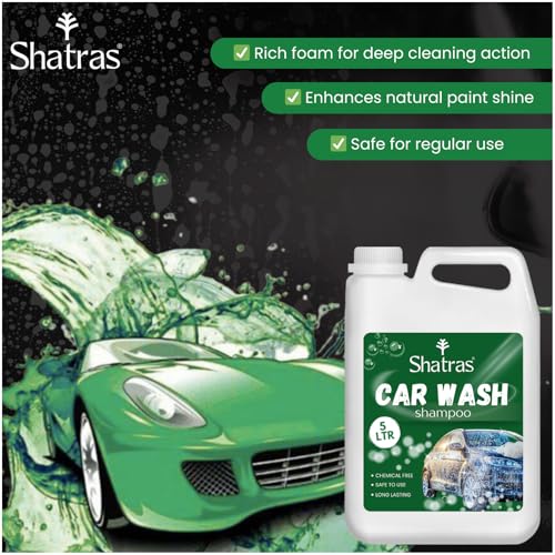 Image of Shatras Car Wash Shampoo - High Foam Car Cleaning Liquid | pH Neutral Formula | Scratch-Free Wash | Deep Cleaning & Extra Shine | Suitable for All Vehicles