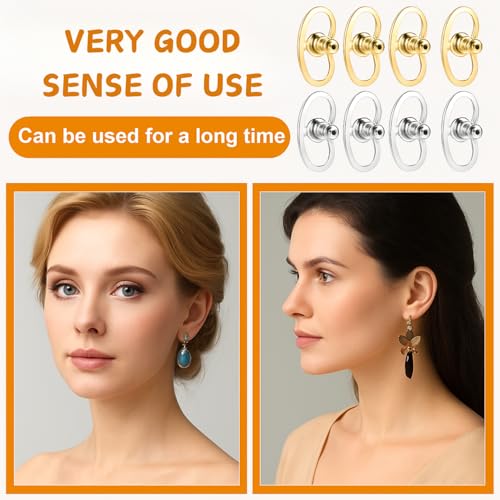 Image of Earring Supporter for Studs and Danglers, Invisible Backings Holder for Heavy Jewellery, Lightweight Ear Stopper Set for Women Girls Earrings