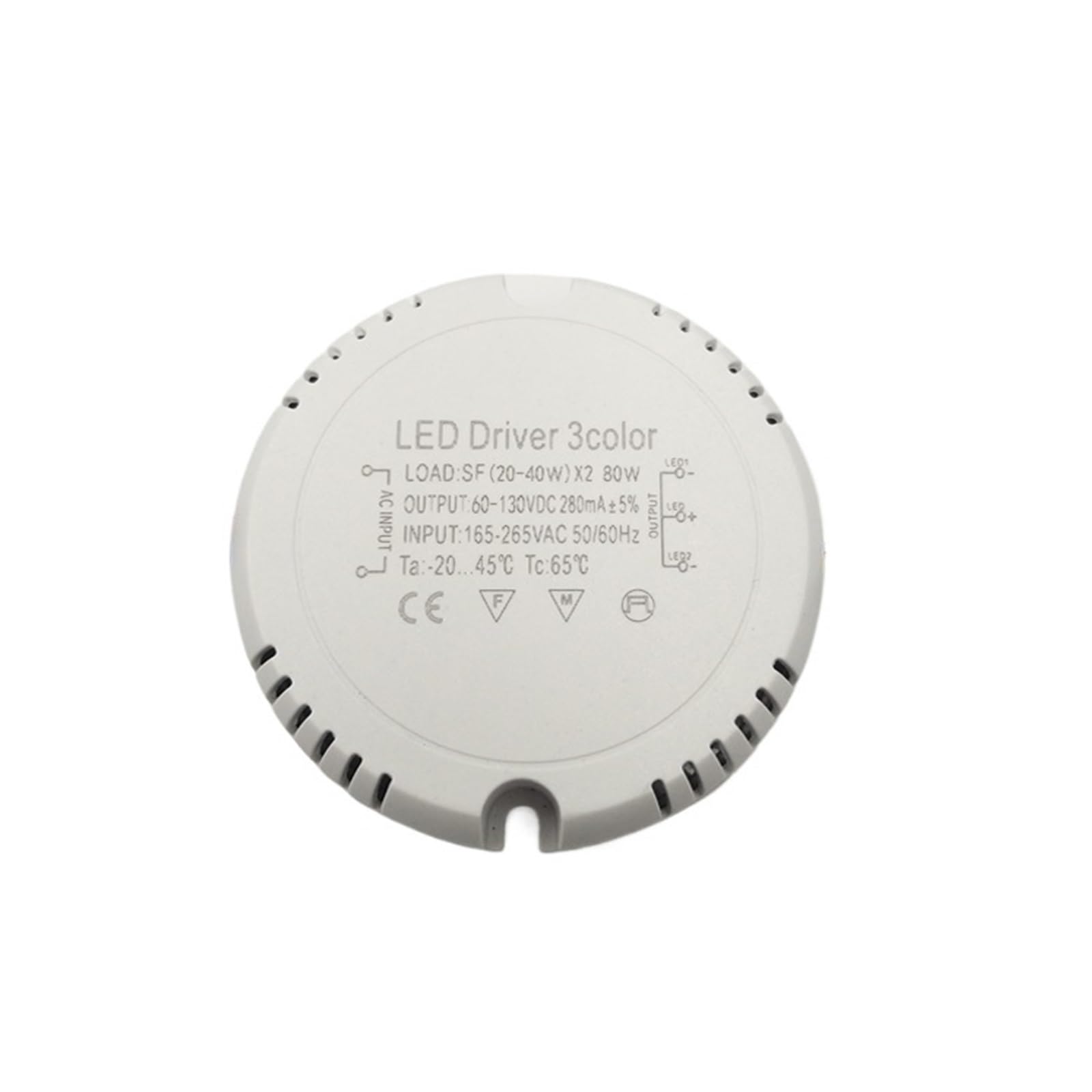 Alimentation LED 20-40Wx2 avec transformateur de ballast pour plafonnier rond