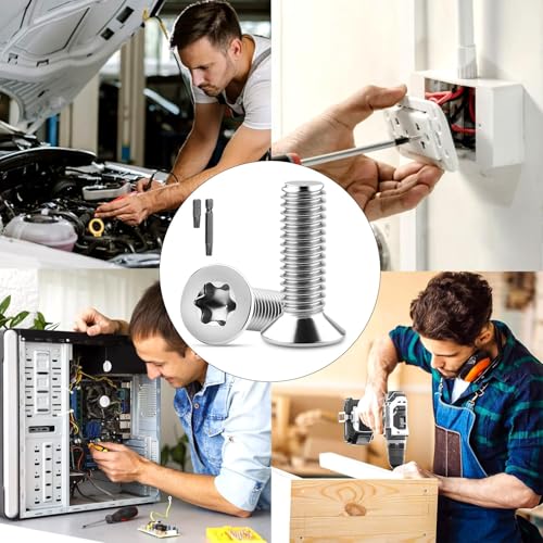 XRXYMQ 30 Stück Senkkopfschrauben M5 x 12 mm Senkkopf M5 Senkkopfschrauben Edelstahl A2 V2A mit Innensechsrund/Torx Schrauben für Geräte Maschinen Möbel