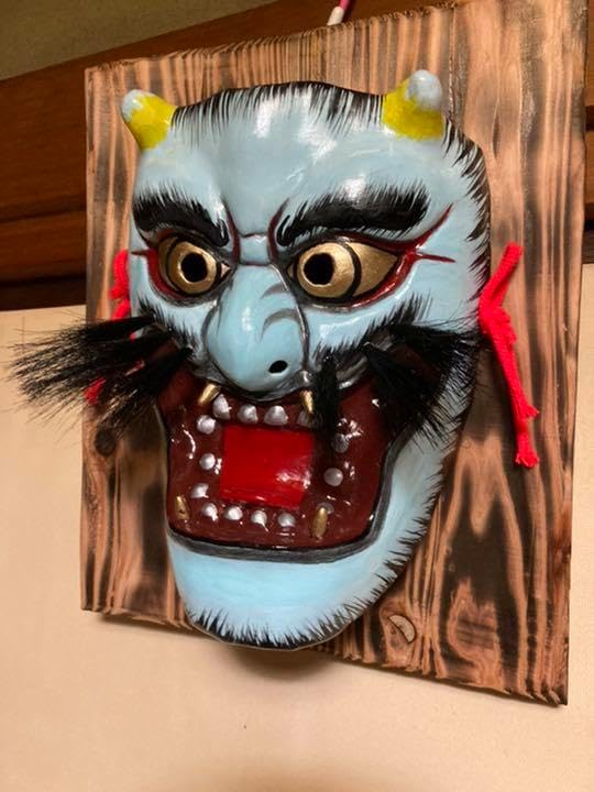 神楽面 男面 No.33 鬼 木製神楽面 鬼の顔