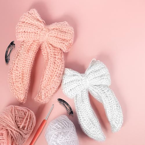 Image of Itsy Bitsy DIY Make Your Own Crochet Bow Hair Clips Kit | Beginner Friendly Crochet Craft Set | Create Handmade Hair Bow Accessories | Complete DIY Hobby Gift Box