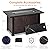 GarveeLife 44 Inch Propane Fire Pit, CSA-Listed Outdoor Gas Fire Pit Rectangular Tabletop with Lid, 50,000 BTU Steel FireTable with Rain Cover Glass Wind for Outside Patio Yard Balcony, Brown