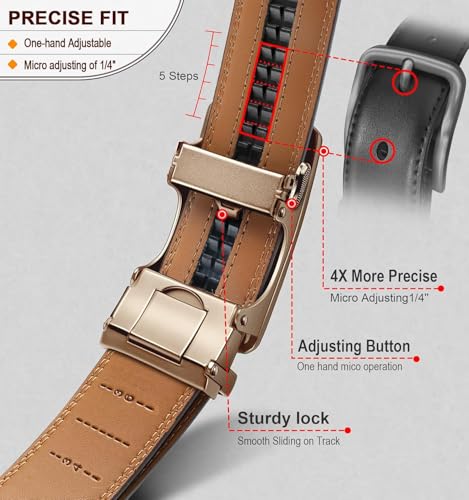 Image of Men's Vegan Leather Belt for Men, Formal /Casual,Autolock| Fit on up to 38 Inches Waist size (Free Size)