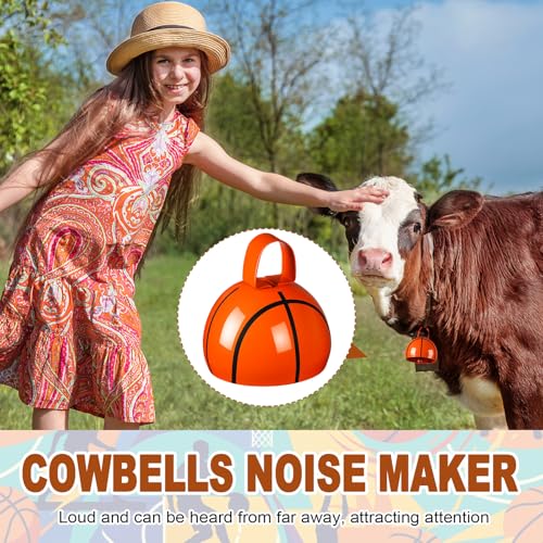 image for Boao 12 Pcs Basketball Cowbell Noise Makers 4 inch Metal Sports Cowbel