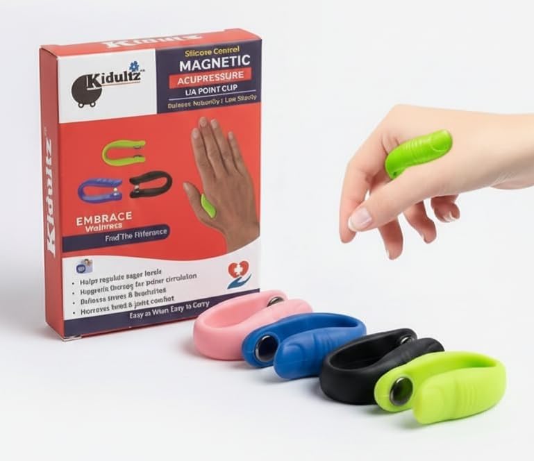 Image of (Pack of 5) Magnetic Acupressure Point Clip - Hand Stress Relief & Diabetes Management - Wearable Thumb Massager for Blood Sugar Control(Assorted Colour)