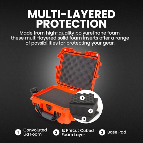 Image of NANUK 905 Hard Case with Foam - IP67 Waterproof Hard Case, Protective Hard-Shell Box for Camera, Drone & Gear - Impact-Resistant, Dustproof, Travel-ready, 12.5 inch x 10.1 inch x 6 inch, Made in Canada - Orange