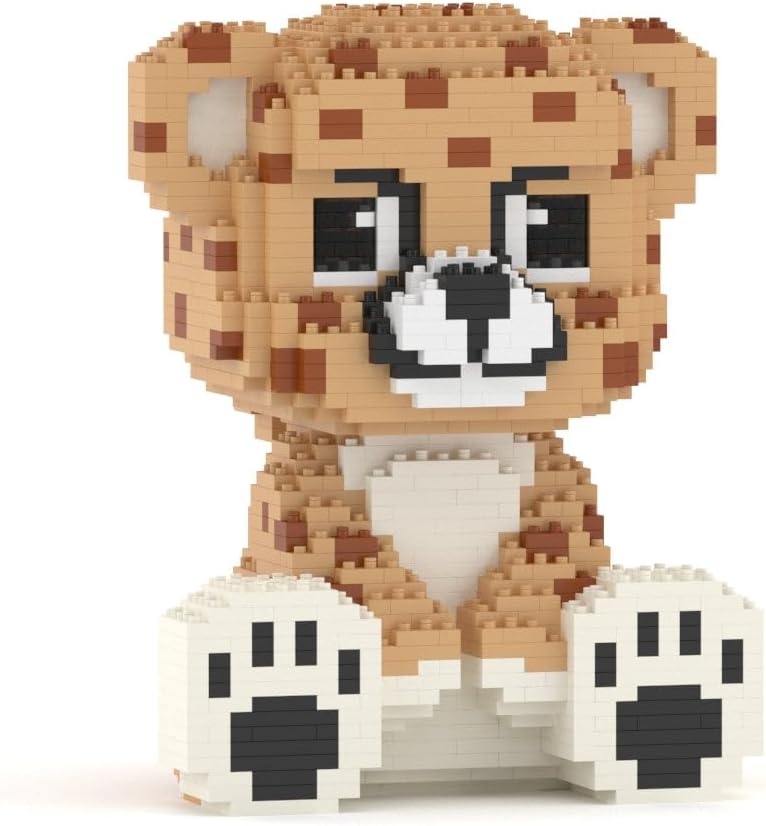 JEKCA Cheetah Money Bank 01S | Plastic Building Blocks | Storage | Desk Decoration | Age 14+