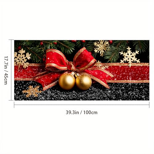 Película para ventana con lazo navideño 39.3x17.7 pulg miniatura 3