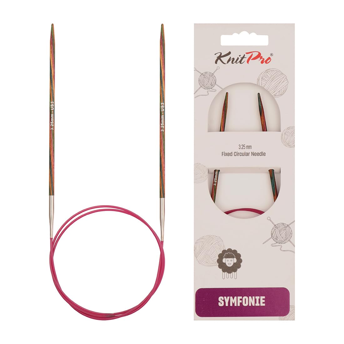 KnitPro Symfonie Fixed Circular Needles 24" (60cm) | 3.25mm