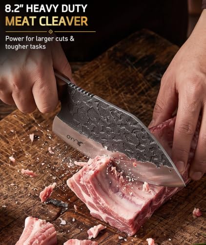 3PCS Hand Forged Butcher Knife Set, Meat Cleaver Chef Knife & Boning Knife - image 3
