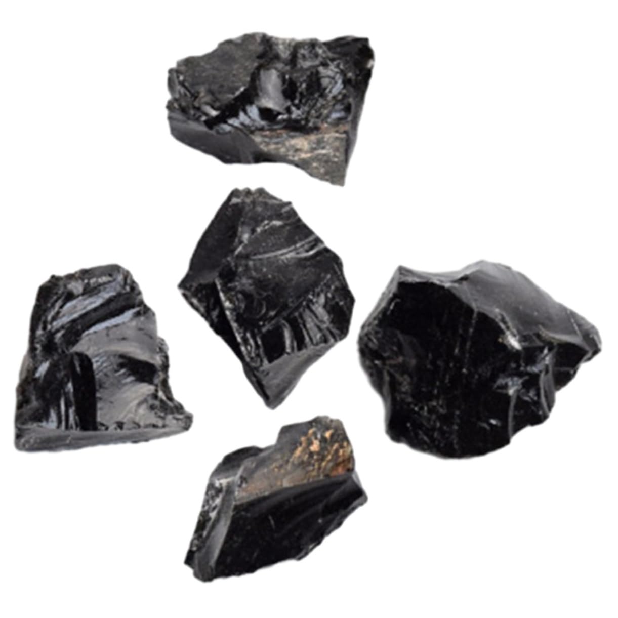 VALICLUD 5 Sätze Obsidian Duftstein Obsidiansteine Obsidian-steindekore Kleine Steindekore Natürlicher Obsidianstein Natürliche Kristalle Natürlicher Kristall Schwarz 5 Stücke * 5