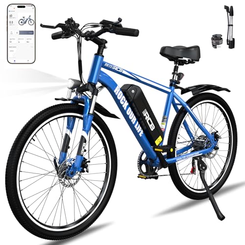 RCB E Bike RK15, Elektrofahrrad 26 Zoll mit 10.4Ah 36V Lithium-Akku，Elektrofahrrad für Erwachsene für Damen und Herren， 7-Gäng, City Electric Bike Reichweite bis zu 35-90Km