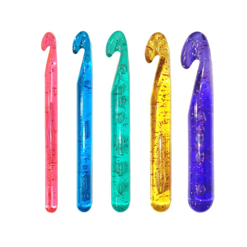5Pcs Large Crochet Hooks Set 12-25mm Ergonomic Crochet Needles for Chunky Yarn Carpet Scarf Handmade DIY Projects