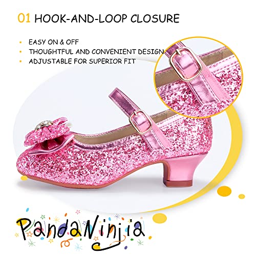 Image of PANDNAINJIA Girls Dress Shoes Toddler Heels Mary Jane Pumps