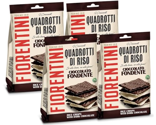 Scopri i deliziosi Quadrotti di Riso Fiorentini, un'irresistibile prelibatezza nata a Torino nel 1918. Questi croccanti quadrotti di riso sono avvolti in uno strato di cioccolato fondente di alta qualità che si scioglie in bocca, creando un contrasto perfetto tra la croccantezza del riso e la morbidezza del cioccolato. Senza glutine, sono ideali per chi cerca uno snack goloso ma attento alle intolleranze. La confezione da 80g è perfetta per una pausa dolce o da condividere con amici e famiglia.