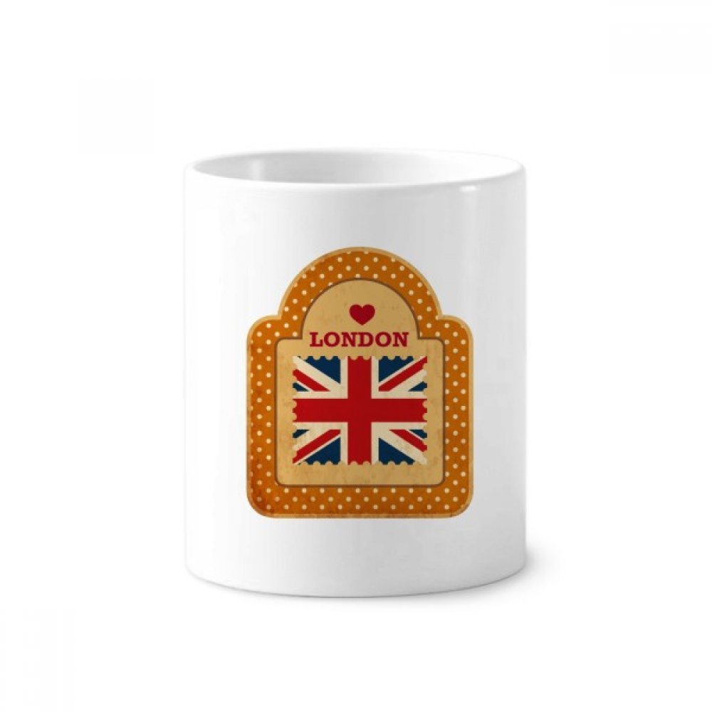 Cadeau timbre Londres Union Jack tasse en céramique blanche pour les passionnés d'Angleterre