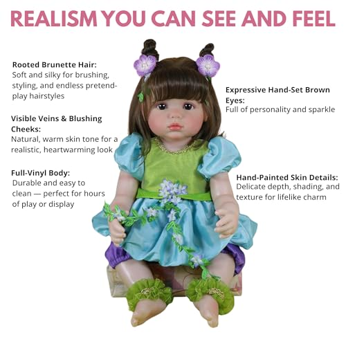 Muñeca Reborn Realista de 22 Pulgadas con Cuerpo de Vinilo miniatura 2