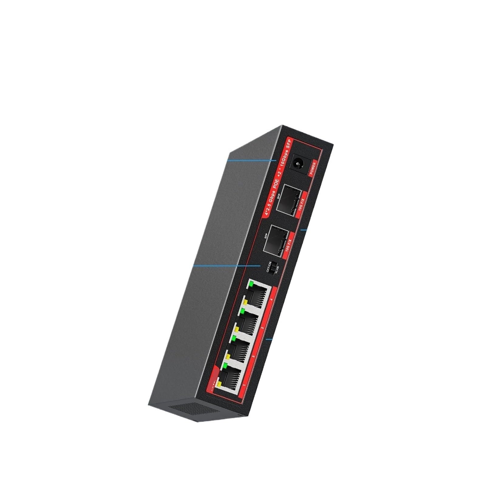 OSHZIKJII 6-Ports 2.5Gbe Switch P-O//E Ethernet Switch Unmanaged IEEE802.3af/at, 65W Fanless 2.5Gb P-O//E Switch(A-.U Adapter)