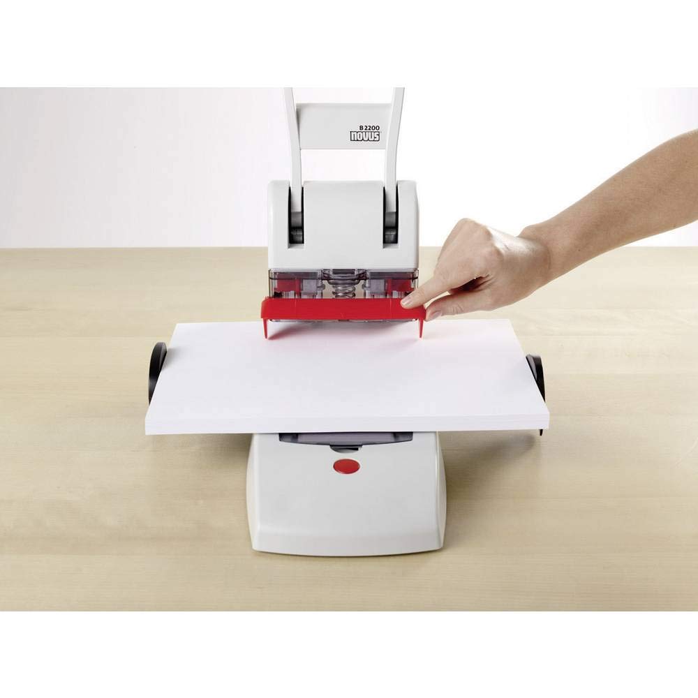 Novus B2200 - Perforadora de alto rendimiento (capacidad de perforación: 200 hojas), color gris claro