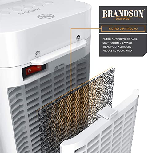 Brandson - Calefactor con Mando a Distancia - Calefactor cerámico para Cuarto de baño de bajo Consumo - Calentador rápido con función oscilante - 2 Niveles de Calor - Temporizador - Calentador - - imagen 3