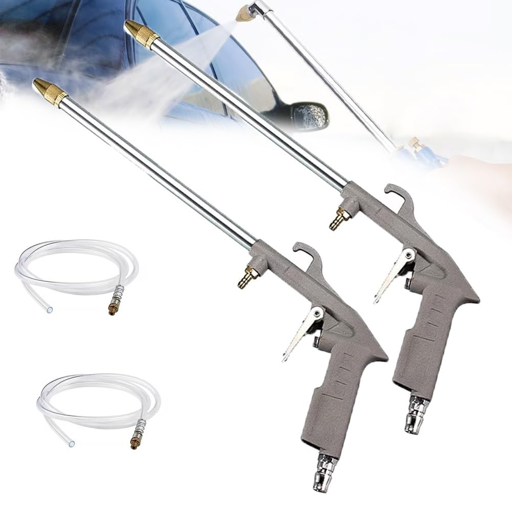 Heavy-Duty Air Blow Gun, Pneumatic Engine Cleaning Gun, Air Clean Gun with 40in Hose, High Volume Air Tool, Cleaning Degreaser Sprayer Tool for Compartment, Mechanical Interior and Wheels(Grayx2)