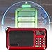 Radio Speaker,Portable Radio Speaker Music Player Mini Radio with LED Display Screen and Flashlight Radio Speaker, (Red)