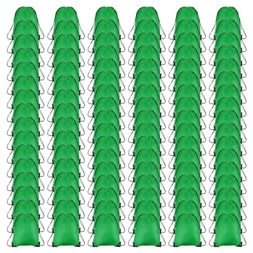 Drawstring Backpack Bulk 100 Pack Draw String Bags 210D Polyester Gym Cinch Sack for Women Men Gym Sport Travel Party, Purple (16.5