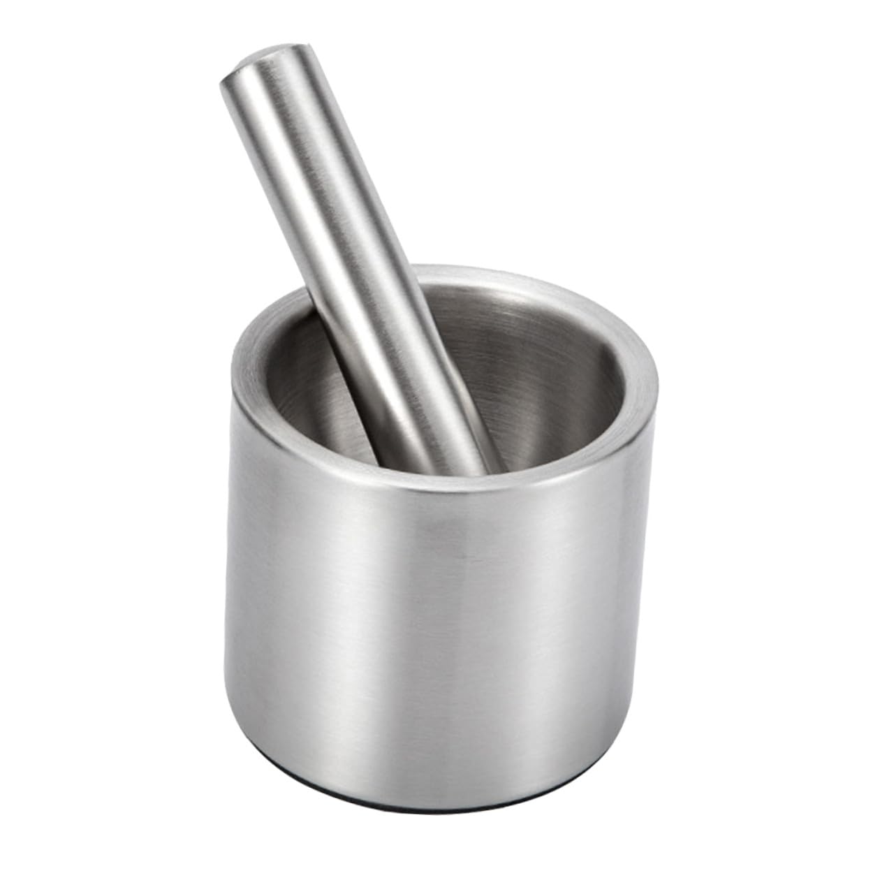 Wear-Resistant Stainless Steel Grinding Rod and Bowl for Garlic Mashers Capacity Pestle Mortar for Spices Nuts Pills with Pad Kitchen Grinder