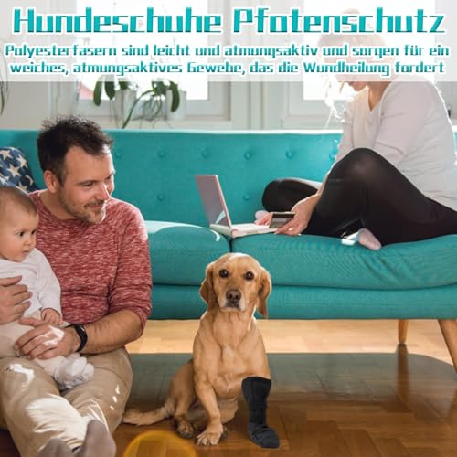 QckZee Pfotenschutz Hund Verletzung, Dog Paws Recovery Shoe(L), Haustierwunden bei Verhindern Hundeschuhe zur Erholung, Hundeschuhe Pfotenschutz für Den Heilungsschutz Nach Chirurgischen Eingriffen
