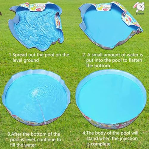 Image of Storio 6 Feet Snapset Kids Pool | Large Bathing Tub for Kids | Summer Water Fun Pool Toy - 6ft x 1.3ft Outdoor & Garden Splash Pool for Toddlers, Boys & Girls