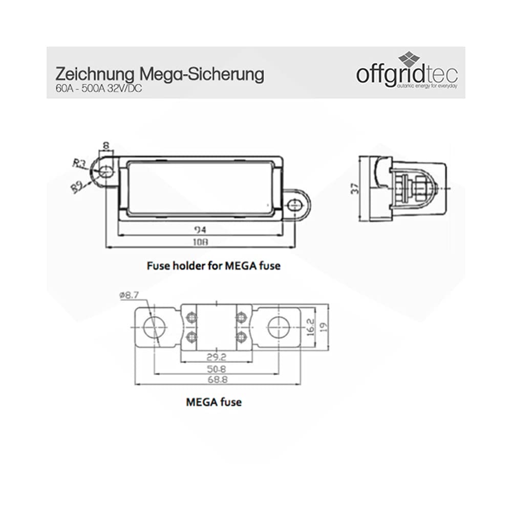 Offgridtec® Soporte de seguridad Mega-Fuse.