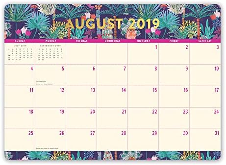 Orange Circle Studio 2020-2021 Calendar Desk Blotter for Home and Office, Decorative Desk Pad 17 Month Calendar Planner 18.75" x 13. 5", Botanicals