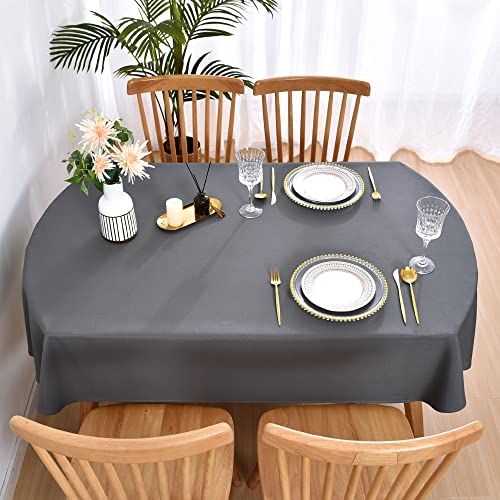 Wolkemer Ovale Tischdecke, 152,4 x 250,9 cm, waschbar, einfarbig, für Esszimmer, Hochzeit, Party, Bankett, Tischdekoration – Ansicht 3