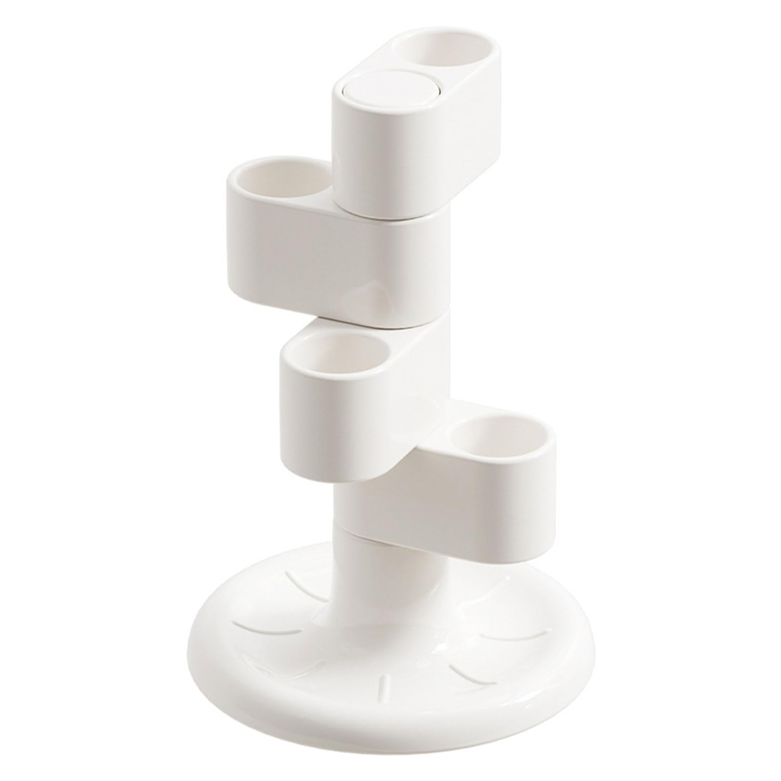 HZBB Multi Compartment Rotating Desk Accessory Full Rotation Function ABS Silicone Large Capacity Rotating Pen Stand