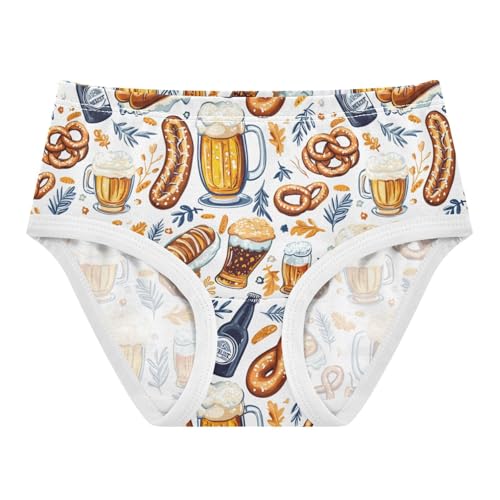 ZZKKO Beer and Pretzel Bread Girls Underwear Toddler Panties for Girls Comfort Brief Size 2T-8Y