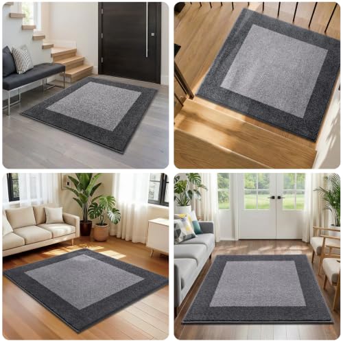 Image of Washable Area Rug 48 inch x 48 inch, Non Slip Kitchen Rug for Floor, Absorbent Entrance Rug for Dining Room, Bedroom, Living Room (Roll Packing)